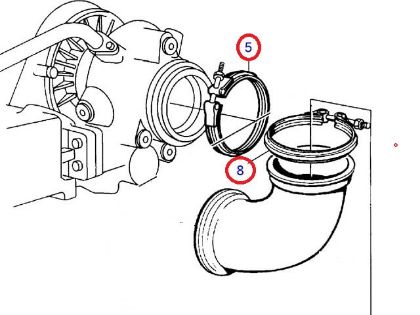 Volvo Penta TAMD Exhaust Elbow V Clamp, Part Number 21325767