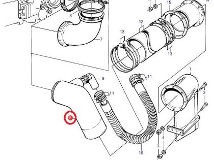 Volvo Penta TAMD Exhaust Elbow Pipe, Part Number 3830988