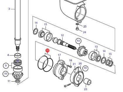 Saildrive 130 150 bearing housing O-ring, Part Number 889672