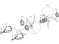 Volvo Penta 280, 290, DP-A, DP-B, DP-C, DP-D, DP-E dueprop installation diagram including thrust washers