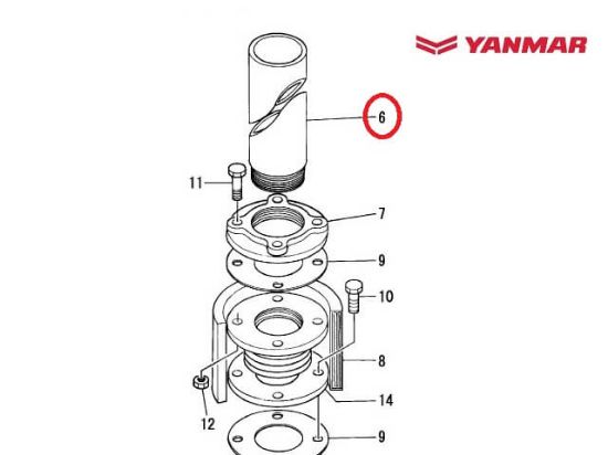 Yanmar 6LP, 6LY Air Filter, Part Number 119593-18880