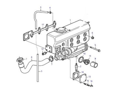 Volvo Penta D2-50 heat exchanger, Part Number 22898286