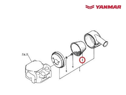 Yanmar 1GM10, 1GM10C Air Filter, Part Number 128171-12540