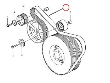 Volvo Penta Drive Belt for D9 engines, Part Number 23875812