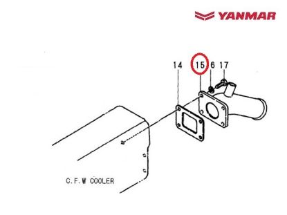 Yanmar 2GM, 3GM Exhaust Elbow, Part Number 128370-13530