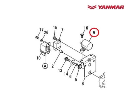 Yanmar 2YM, 3YM Starter Motor Relay, Part Number 128990-77550