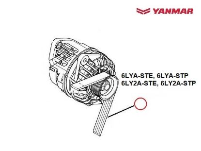 Yanmar 6LY, Genuine Alternator Belt, Part Number 119593-42280E