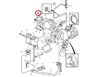 Volvo Penta D2-60 exhaust gasket, Part Number 888596