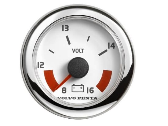 Volvo Penta D Series EVC 52mm Volt Gauge, Part Number 881658