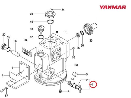 Yanmar Saildrive Seacock, Part Number 196420-02291