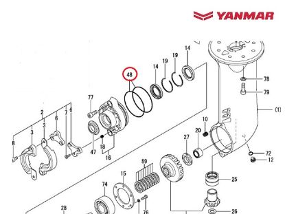 Yanmar Saildrive Drive Shaft O-Ring, Part Number  196420-12240