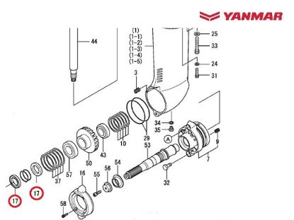 Yanmar Saildrive SD40, SD50 Drive Shaft Oil Seal, Part Number 196440-02871