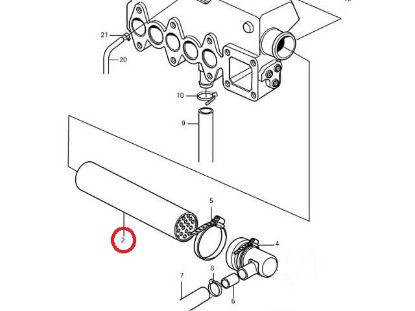 Volvo Penta MD2040 heat exchanger insert, Part Number 3581932