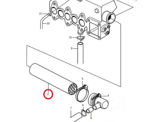 Volvo Penta MD2040 heat exchanger insert, Part Number 3581932