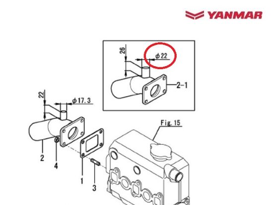 Yanmar Exhaust Elbow, Part Number 128890-13530