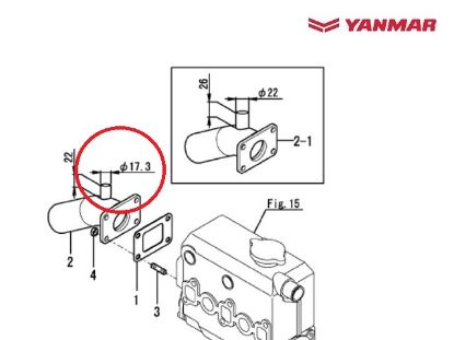 Yanmar Exhaust Elbow, Part Number 128990-13510