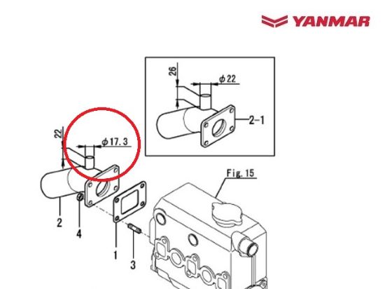 Yanmar Exhaust Elbow, Part Number 128990-13510