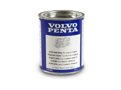 Volvo Penta engine touch up paint in white, 1 litre, Part Number 22618302
