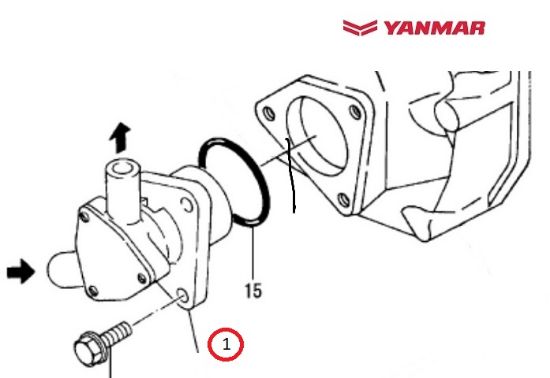 Yanmar seawater pump for a 1GM and 1GM10.