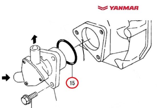 Yanmar Seawater Pump O-ring for 1GM and 1GM10 diesel engines, Part Number 24321-000350