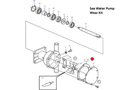 Volvo Penta seawater wear kit, Part Number 24744859