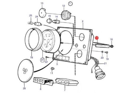 Volvo Penta non-MDI Yacht Series 85mm Tacho fitting kit, Part Number 873208