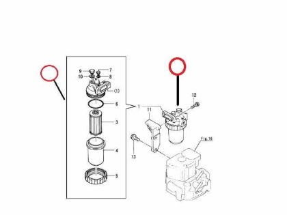 Yanmar Fuel Filter Strainer Assembly, Part Number 124790-55601