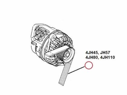 Yanmar Alternator Belt, Part Number 129675-42280E