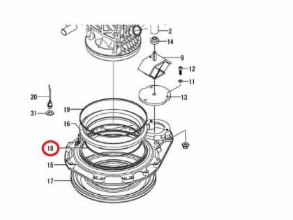 Yanmar Lower Diaphragm Snap Ring, Part Number 196460-02730