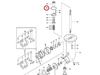 Picture of Yanmar SD20, SD25, SD30, SD31 Saildrive Upper to Lower Seal O-ring, Part Number 24321-000750