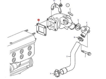 Volvo Penta D2-55, D2-50, D2-60 and MD22 Exhaust Elbow Gasket, Part Number 859834