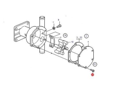 Volvo Penta seawater pump screw kit, Part Number 21951302