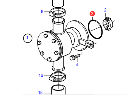Volvo Penta seawater pump to block O-Ring, Part Number 968971