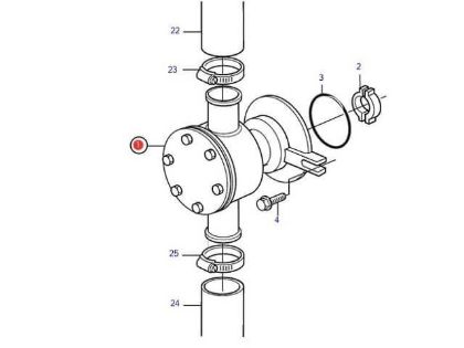 Volvo Penta KAD series seawater impeller pump, Part Number 3583115