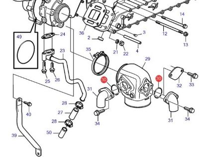 Volvo Penta exhaust connector o-ring, Part Number 969415