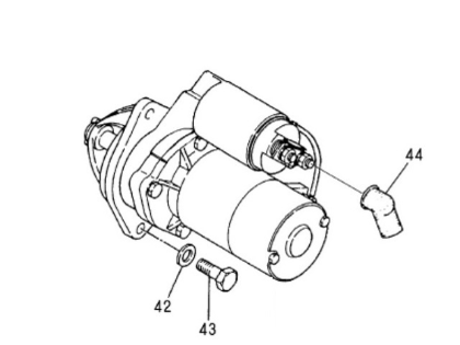 Yanmar 6LY starter motor, Part Number 124610-77019