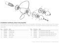 Installation hardware for a short-hub propeller diagram